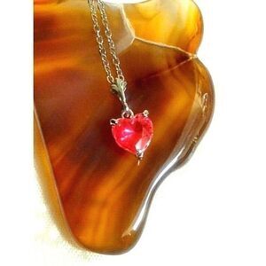 ROSE ZIRCON STAINLESS STEEL HEART NECKLACE